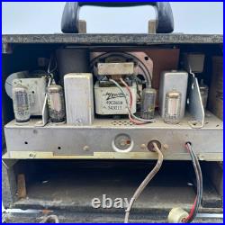 Vintage Zenith G503 Radio 1950 MCM Suitcase Tube WORKS with Original Manual Rare
