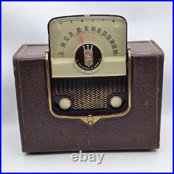 Vintage Zenith Glass Tube Flip Up AM Suitcase Travel Radio Mid Century 4G903