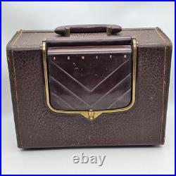 Vintage Zenith Glass Tube Flip Up AM Suitcase Travel Radio Mid Century 4G903