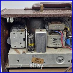 Vintage Zenith Glass Tube Flip Up AM Suitcase Travel Radio Mid Century 4G903