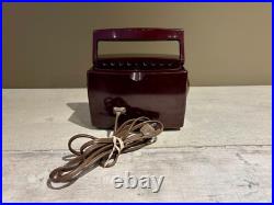Vintage Zenith K412-R Owl Eyes Portable Tube Radio Professionally Restored and w