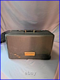 Vintage Zenith L600 Trans-Oceanic Portable Tube Radio 1950s Black Luggage Case