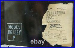 Vintage Zenith Long Distance AM Radio Model No. H615ZYP PARTS/REPAIR