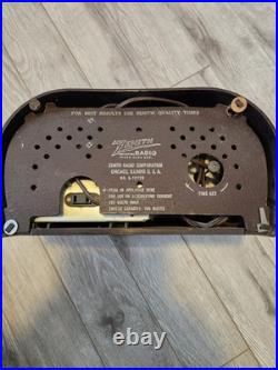 Vintage Zenith Model 5G03 G-516 Owl Eye Tube Radio Bakelite Art Deco Brown READ