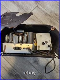 Vintage Zenith Model 5G03 G-516 Owl Eye Tube Radio Bakelite Art Deco Brown READ