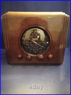 Vintage Zenith Model 5S126 Long Distance Wooden Tube Radio VG WORKING COND LOOK