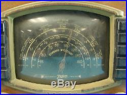 Vintage Zenith Model 7S633 Black Dial Wooden Radio Receiver With Original Back