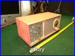 Vintage Zenith Pink Clock Radio Alarm 50's / 60's. Working