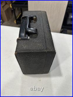 Vintage Zenith Portable Tube Radio w Original Manual Black Untested Estate