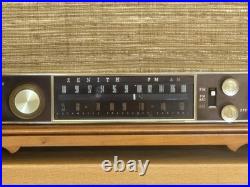 Vintage Zenith S-58040 Mid Century Long Distance AM FM Tube Radio 1950s Works
