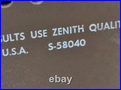 Vintage Zenith S-58040 Mid Century Long Distance AM FM Tube Radio 1950s Works