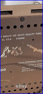 Vintage Zenith S-58040, Model K731 Mid Century Long Distance AM/FM Tube Radio
