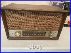 Vintage Zenith T350 Tube Radio Wood Mid Century 1950s USA Tested Working