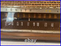 Vintage Zenith T350 Tube Radio Wood Mid Century 1950s USA Tested Working