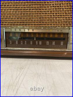 Vintage Zenith T350 Tube Radio Wood Mid Century 1950s USA Tested Working