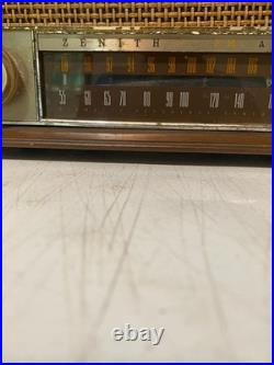 Vintage Zenith T350 Tube Radio Wood Mid Century 1950s USA Tested Working