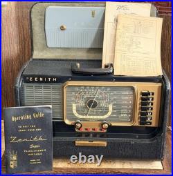 Vintage Zenith Trans-Oceanic H500 Shortwave Radio With Manual Still Works Great