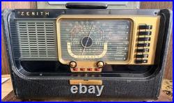 Vintage Zenith Trans-Oceanic H500 Shortwave Radio With Manual Still Works Great