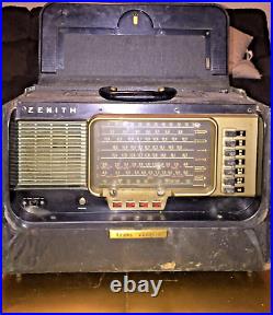 Vintage Zenith Trans Oceanic Portable Wave Magnet Tube Short Wave Radio