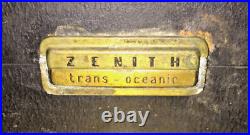 Vintage Zenith Trans Oceanic Portable Wave Magnet Tube Short Wave Radio