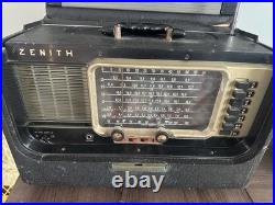 Vintage Zenith Trans Oceanic Portable Wave Magnet Tube Short Wave Radio WORKS