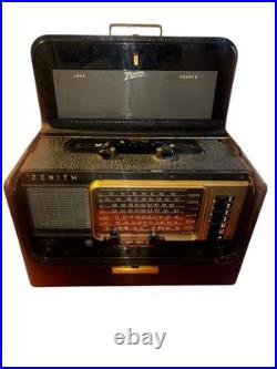 Vintage Zenith Trans-Oceanic Wave-Magnet Radio Portable Shortwave Tube Receiver Vintage Zenith Trans-Oceanic Wave-Magnet Radio Portable Shortwave Tube Receiver