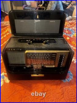 Vintage Zenith Trans-Oceanic Wave-Magnet Radio Portable Shortwave Tube Receiver Vintage Zenith Trans-Oceanic Wave-Magnet Radio Portable Shortwave Tube Receiver