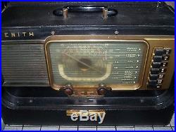 Vintage Zenith Trans-Oceanic Wave Magnet Shortwave Portable Lunch Box Tube Radio