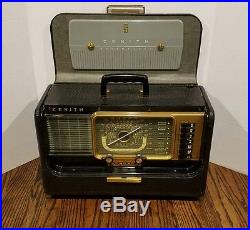 Vintage Zenith Transoceanic H500 Wave Magnet Short Wave Tube Radio with Extras