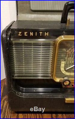 Vintage Zenith Transoceanic H500 Wave Magnet Short Wave Tube Radio with Extras