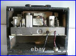 Vintage Zenith Tube AM Portable Radio Leatherette 5G41 Flip Front WORKS