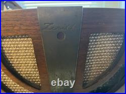 Vintage Zenith Tube Radio 6D030-Z Eames Wood Cabinet AM Powers On Not Working