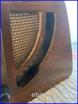 Vintage Zenith Tube Radio 6D030-Z Eames Wood Cabinet AM Powers On Not Working
