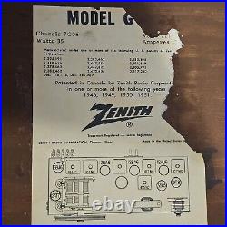 Vintage Zenith Tube Radio AM/FM Phono Input Model G730 Wood WORKS