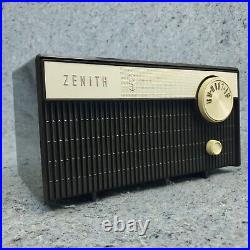 Vintage Zenith Tube Radio J506C AM 1960's MCM Black Tabletop Tested Working