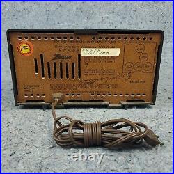 Vintage Zenith Tube Radio J506C AM 1960's MCM Black Tabletop Tested Working