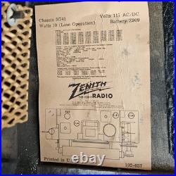 Vintage Zenith Tube Radio Model 5G41 AM Bakelite Tabletop 1940s Untested