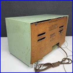 Vintage Zenith Tube Radio Model A615F Plastic Aqua FOR PARTS/REPAIR