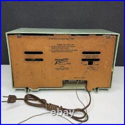 Vintage Zenith Tube Radio Model A615F Plastic Aqua FOR PARTS/REPAIR