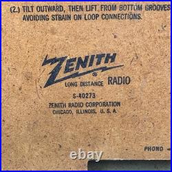 Vintage Zenith Tube Radio Model A615F Plastic Aqua FOR PARTS/REPAIR