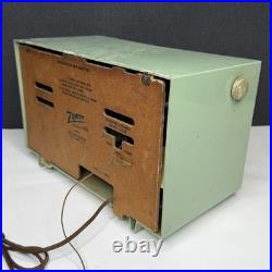 Vintage Zenith Tube Radio Model A615F Plastic Aqua FOR PARTS/REPAIR