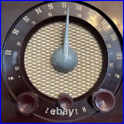 Vintage Zenith Tube Radio USA AM FM Working Retro Tabletop Antique Decor JP
