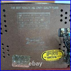 Vintage Zenith Tube Radio USA AM FM Working Retro Tabletop Antique Decor JP