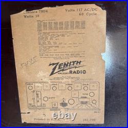 Vintage Zenith Tube Radio USA AM FM Working Retro Tabletop Antique Decor JP