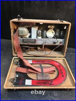 Vintage Zenith Tube Radio Wood Luggage Suit Case 15in x 6in x 9in Working