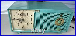 Vintage Zenith Twilite Model E514 Blue Teal Clock Radio MCM Prop