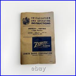 Vintage Zenith Universal AM Tube Radio with Wave Magnet Portable Original Case