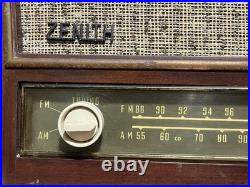 Vintage Zenith Wood Radio Model B730R Great Working Condition (14F)