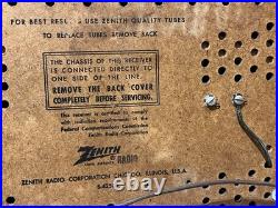 Vintage Zenith Wood Radio Model B730R Great Working Condition (14F)