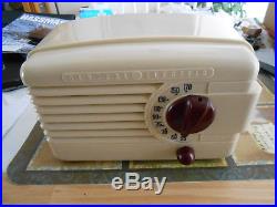 Vintage art deco General Electric GE tube radio working restored Model C751 NICE